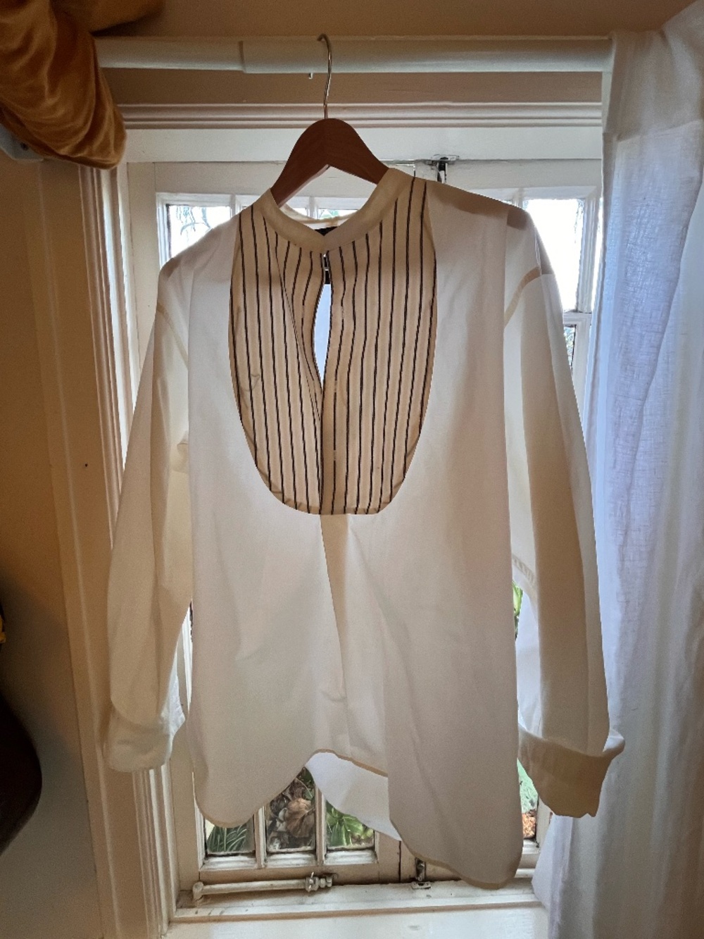 RRL Double RL 1990s Triple Star Bib Tuxedo Shirt XL White Band Collar